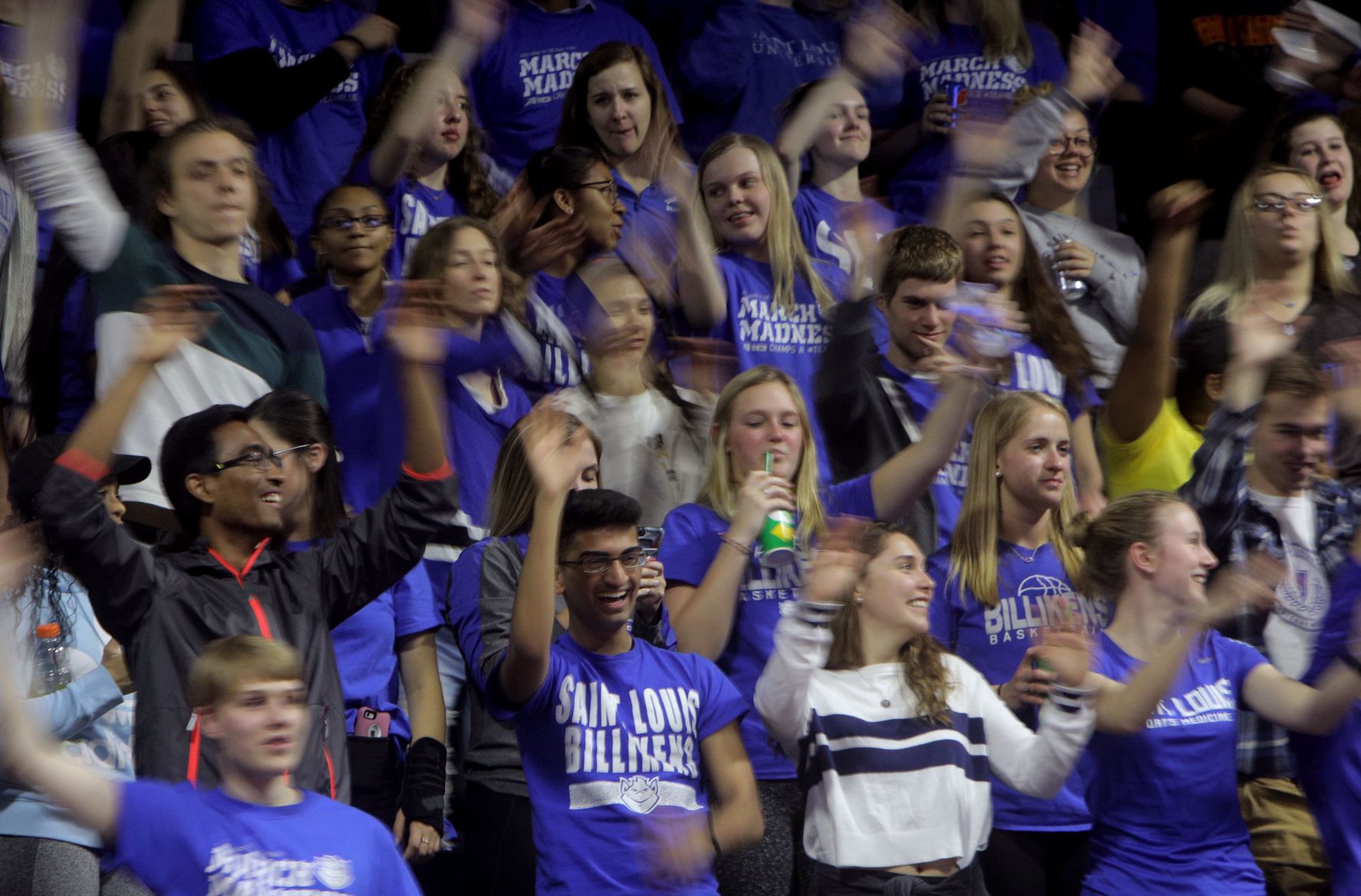 SLU students show support at a campus watch party